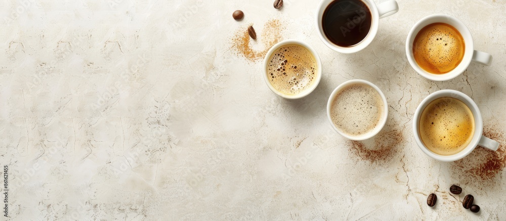 Leinwandbilder group selection of different italian coffee type. copy space image. place for adding text or design
