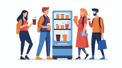 People Buying Coffee To Go Landing Page Template Four