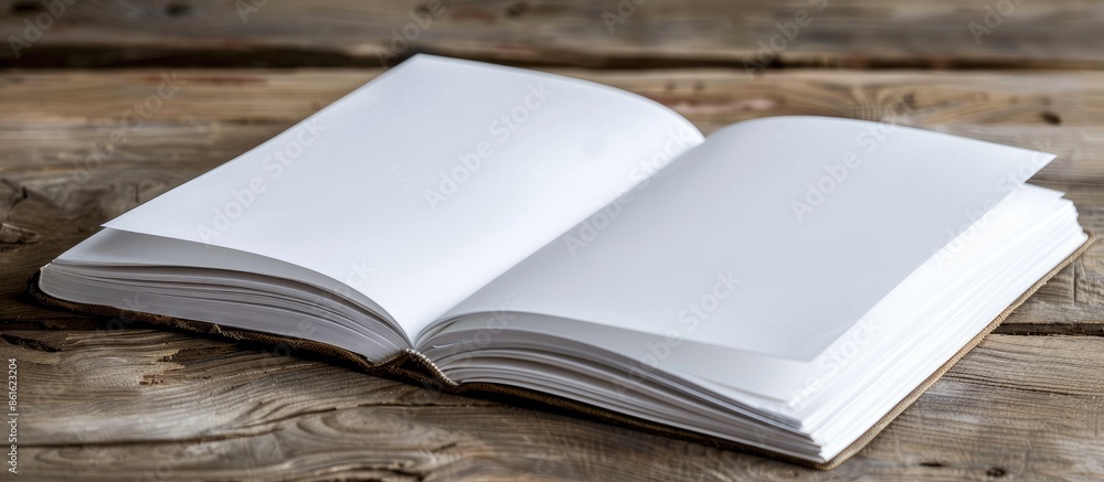 Aufkleber sketchbook with pristine white pages perfect for drawings, with ample copy space image.