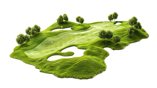 Golf course , transparent background PNG - Powered by Adobe