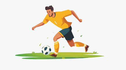Obraz premium Sportsman Playing Soccer Isolated On White Background