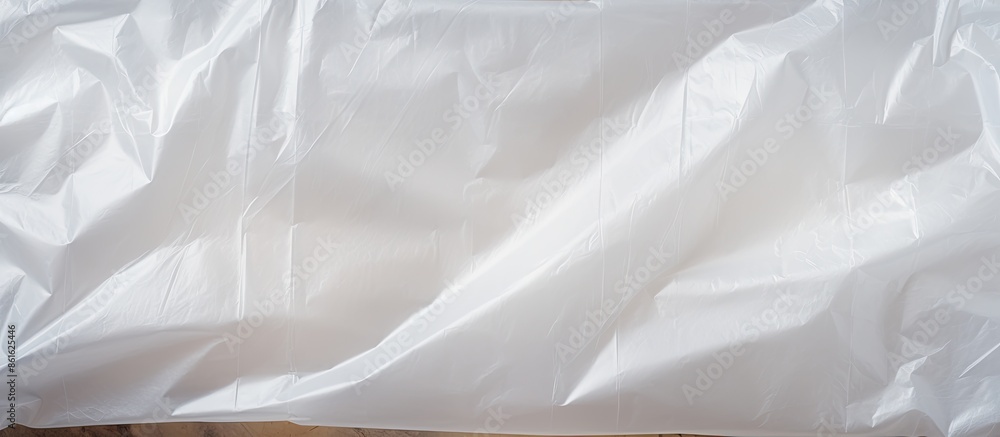 Poster close-up of a textured white plastic bag providing a backdrop for copy space image.