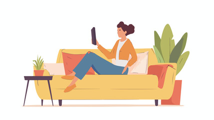 Student Female Character Watching Tv Four 