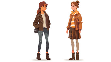 Stylish Woman Wearing Suede or Leather Jacket Long 