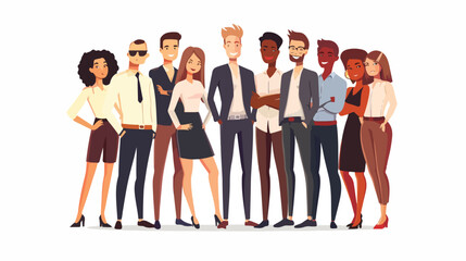 Successful Teamwork Concept Banner with Group