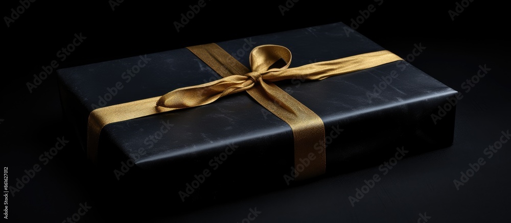 Poster A package on a black backdrop with copy space image.