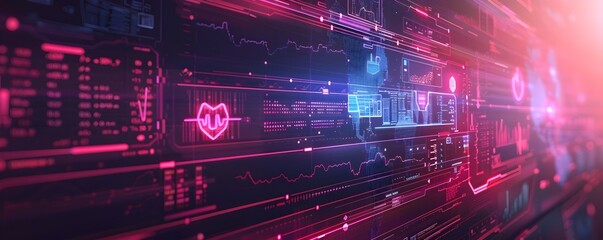 Fototapeta premium Remote Patient Monitoring System with Real Time Data Updates for Proactive Digital Healthcare Management