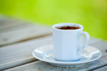 Turkish coffee on wooden background