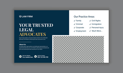 Obraz premium Law firm services social media post design or law consulting web banner template, and Instagram post or square flyer template