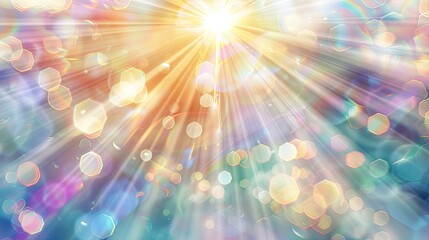 Bright, sunny background with abstract light bursts