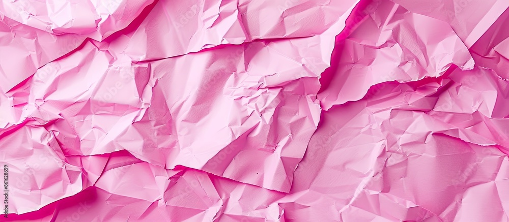 Poster Design with a crumpled pink paper texture background suitable for copy space image.