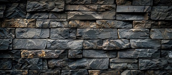 Stone wall background with natural dark plaid pattern, perfect for a copy space image.