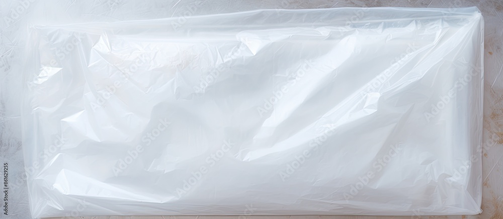 Poster close-up of a textured white plastic bag providing a backdrop for copy space image.
