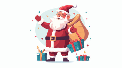 Santa Claus Holding Sack with Gifts Website Landing 