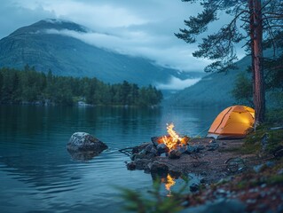 Camping by the Lake