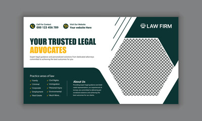 Law firm services social media post design or law consulting web banner template,  and Instagram post or square flyer template