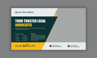 Law firm services social media post design or law consulting web banner template,  and Instagram post or square flyer template