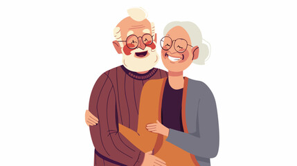 Seniors Love Landing Page Template. Happy Old Man 