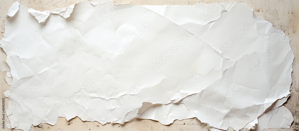 Poster Crumpled paper with torn edges, perfect for displaying advertising messages with copy space image.