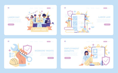 Obraz premium Labor Day. Flat Vector Illustration