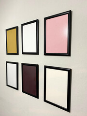 Empty Picture Frames on Wall