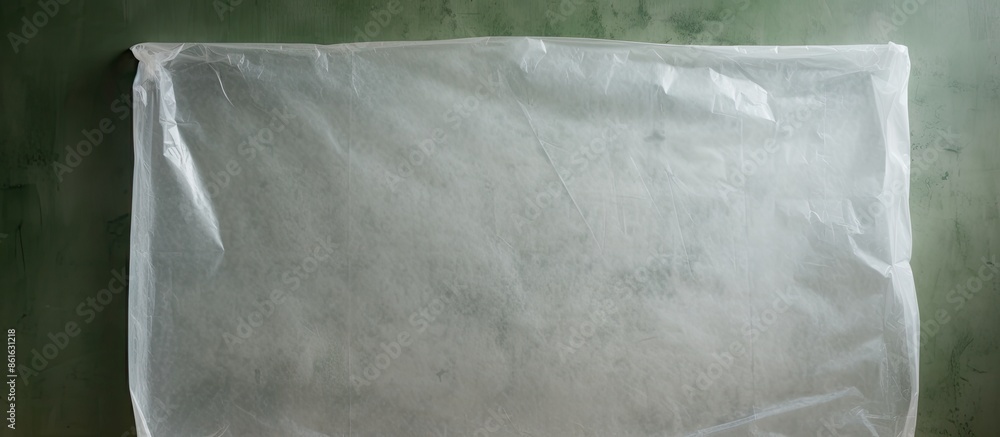 Poster close-up of a textured white plastic bag providing a backdrop for copy space image.