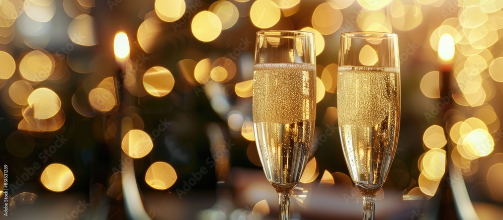 Leinwandbilder bokeh in a shade reminiscent of champagne with copy space image.