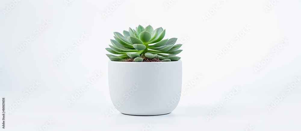 Aufkleber succulent plant in a pot on a white backdrop with ample copy space image.
