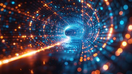Fototapeta premium Abstract Tunnel of Digital Light