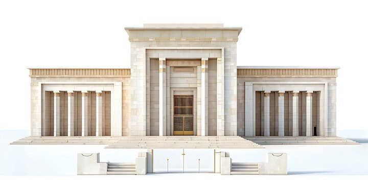 Solomon's Temple isolated on a white background. Concept Architecture, Religious, Isolated Background, Historic Building