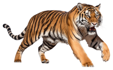 PNG Jumping tiger wildlife animal mammal.