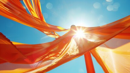 The iconic sight of fabric blowing in the wind on a roller coaster a symbol of the exhilaration and adventure of the ride.