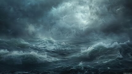 Obraz premium Moody and turbulent ocean scenes