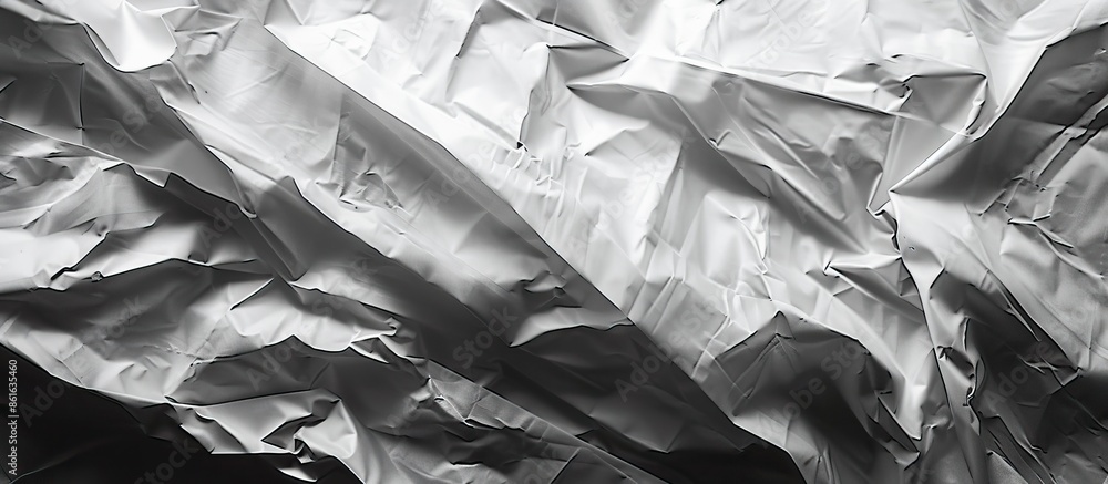 Poster a textured polyethylene film with folds, featuring a black and white effect in the copy space image.