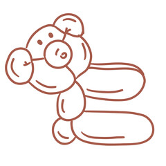 cute balloon shape of bear illustration