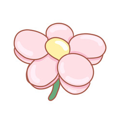 cute color balloon shape of flower illustration