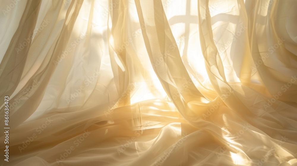 Poster a gentle breeze coming through an open window causing the fabric in the studio to flutter and sway i