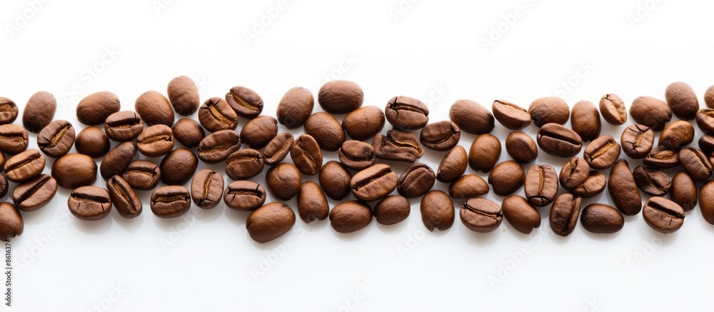 Aufkleber coffee beans on a white background with copy space image.