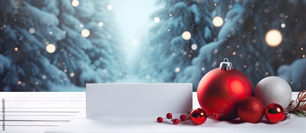 Aufkleber Christmas-themed image with empty card for your own message included. with copy space image. Place for adding text or design
