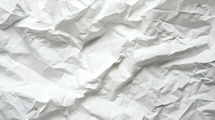 Obraz premium Close-up of a crumpled sheet of white paper, showing its texture and folds.