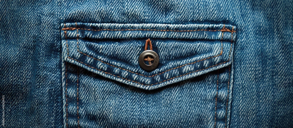 Poster Denim jeans featuring a simple back pocket design with space for adding images or text. with copy space image. Place for adding text or design