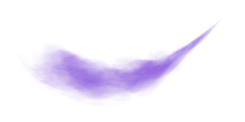 Purple fog or smoke. Purple smog clouds on floor. Cigarette smoke. Morning fog over land or water surface. Magic haze. Cloud, smoke, fog. PNG.