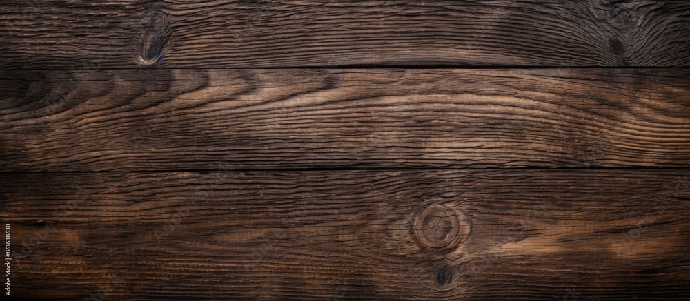 Poster aged dark wood surface with a natural pattern, rough and weathered. top view with copy space image a