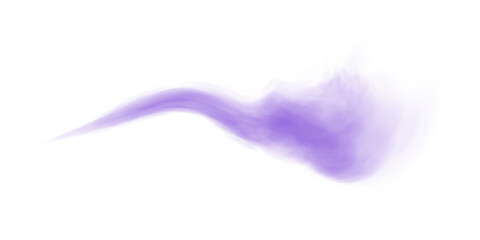 Purple fog or smoke. Purple smog clouds on floor. Cigarette smoke. Morning fog over land or water surface. Magic haze. Cloud, smoke, fog. PNG.
