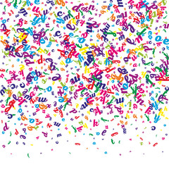 Flying latin letters. Colorful childish scattered