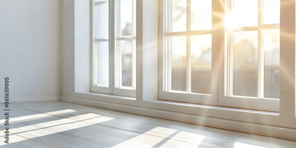 Poster how windows enhance the openness and lightness of a room, creating an inviting atmosphere. concept h