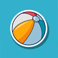 Beach Ball illustration. Vector sticker