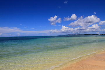 Okinawa beach on sunny day. High quality photo