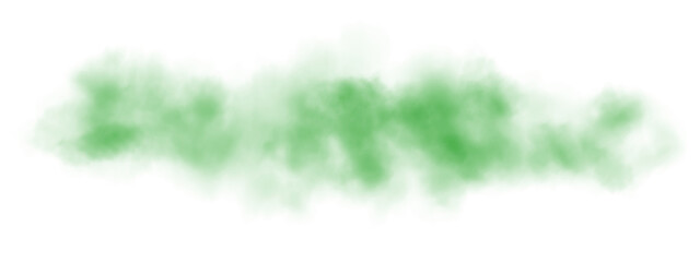 Green fog or smoke. Green smog clouds on floor. Cigarette smoke. Morning fog over land or water surface. Magic haze. Cloud, smoke, fog. PNG.
