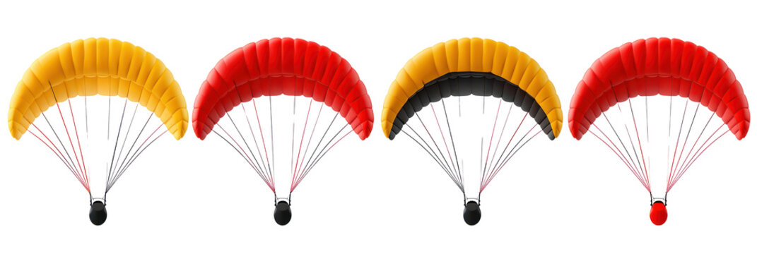 Four Parachutes in Different Colors